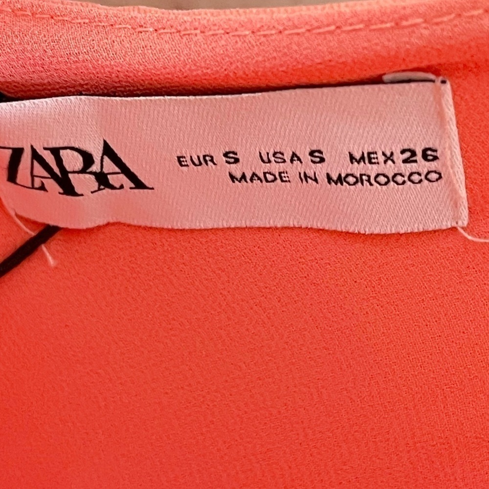 Zara Fillsens Slip Dress in Pink Peach Pearlescent 
NWT V Back Blogger Fav Small - Picture 10 of 14